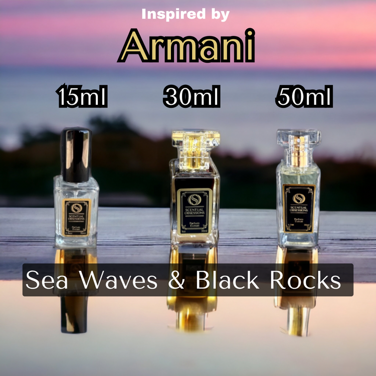 Sea Waves & Black Rocks