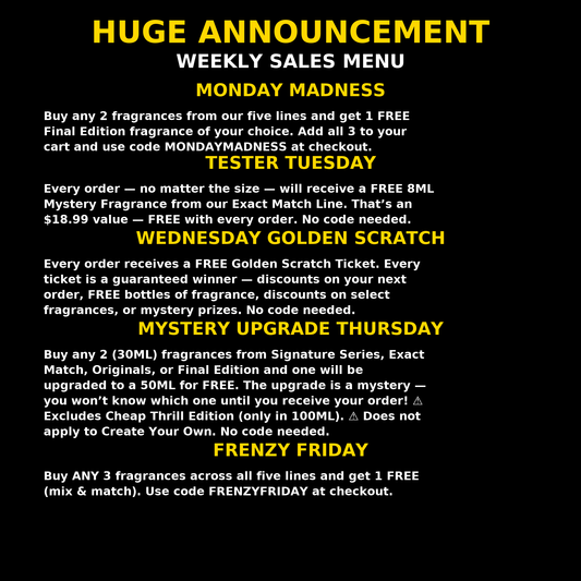 Weekly Sales Menu
